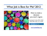 eBook, What Job is best for Me?