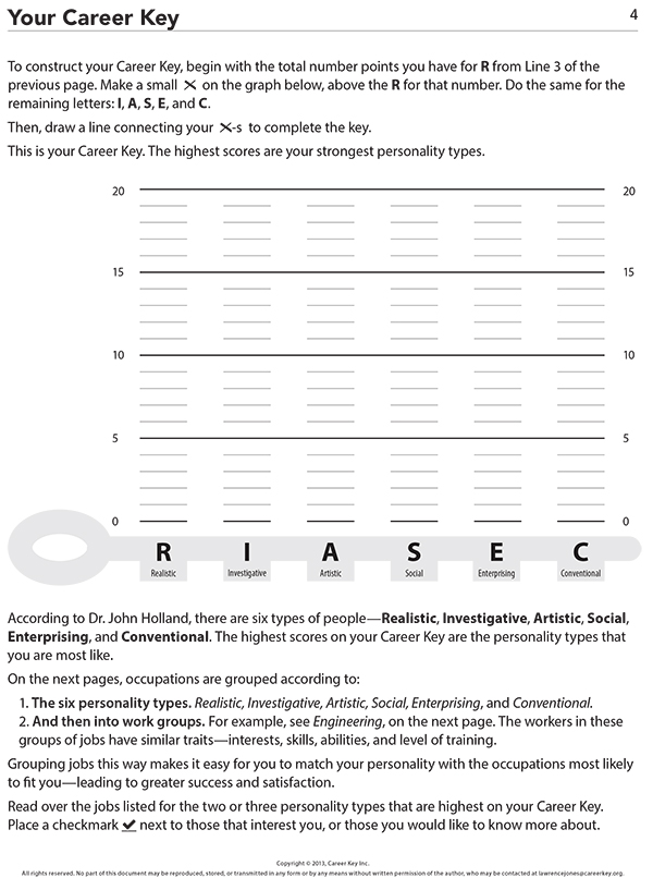 Career Key Paper Pencil test page 4