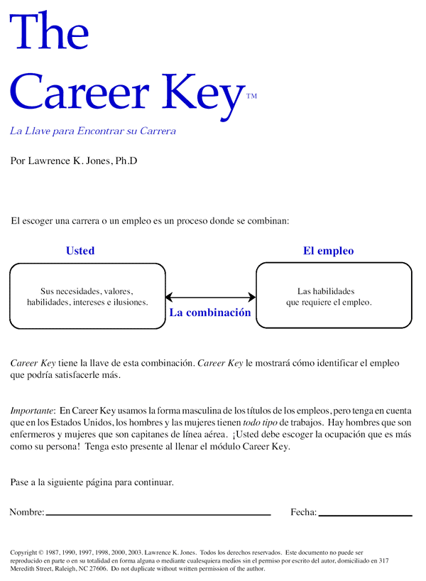 The Career Key® - Spanish